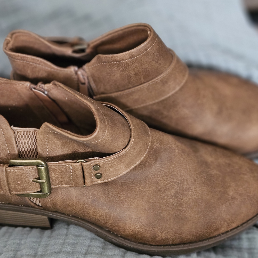 Torrid Tan Ankle Booties with Buckle